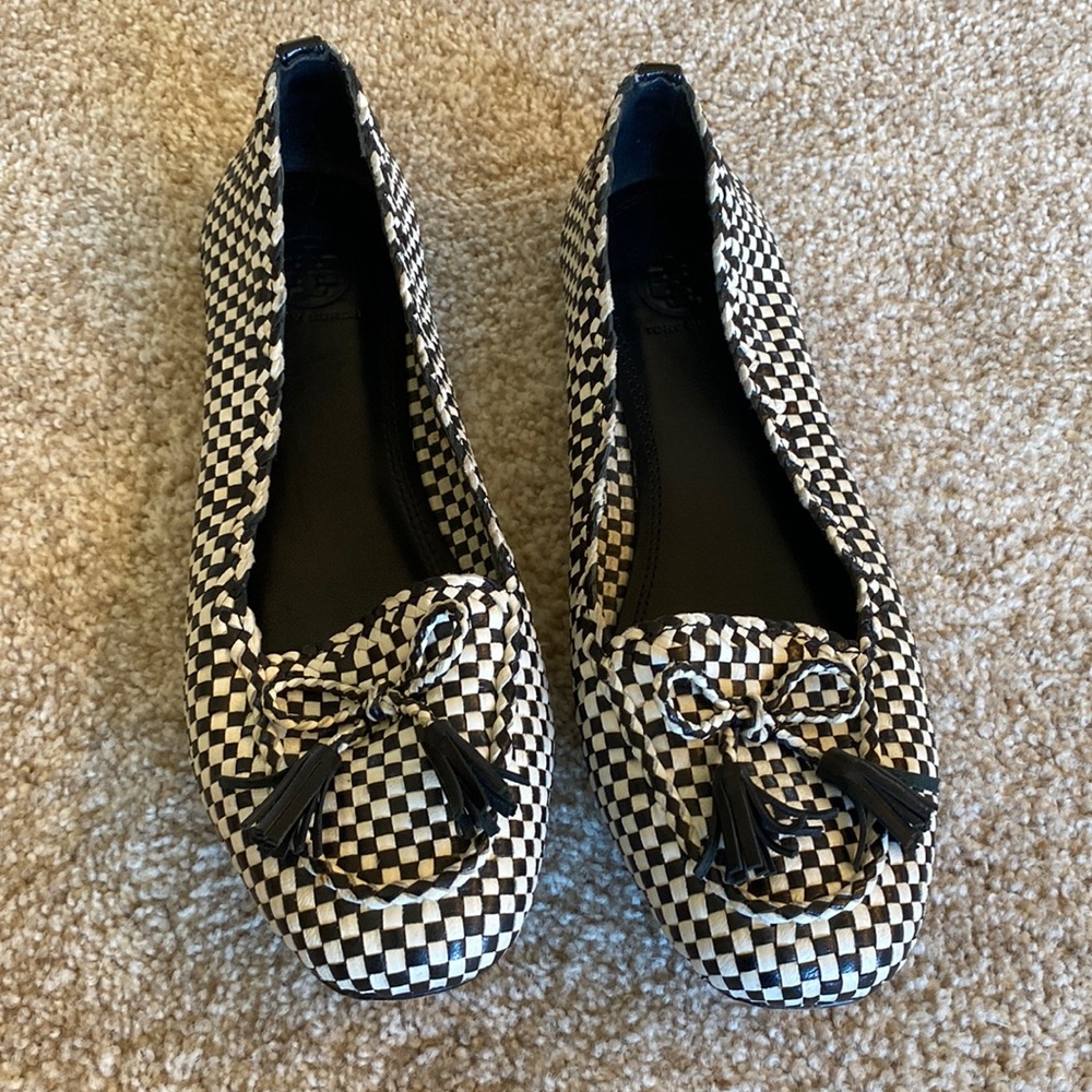 Tory Burch checkered loafers